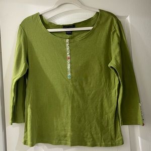 Green Top with Button details